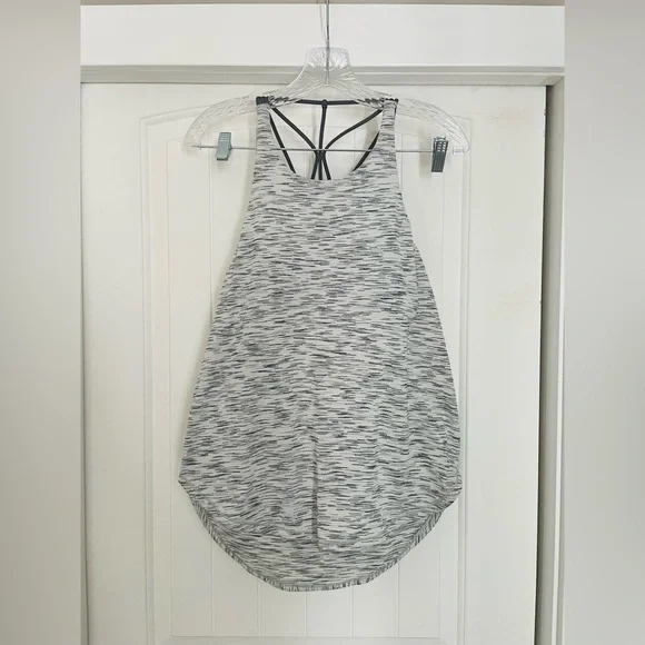 Lululemon Athletica Gray and White Built-In Bra Tank Top - Picture 1 of 5